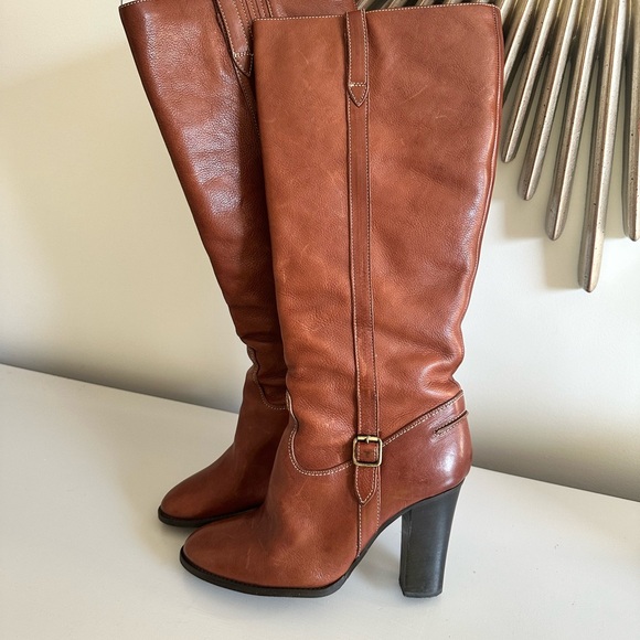 “Vintage Look” Brown Cognac Boots Sz 9.5 - Picture 1 of 5